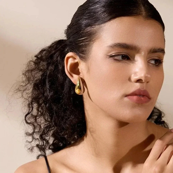 Famous Womens Jewelry Personalized Stainless Steel Water Drop Fashion Hollow - Picture 2 of 7